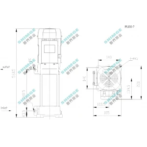 PL2-7 SHIMGE 380В ц/біжний багатоступ. вертик. (1,1 кВт, Нmax=82(66)м, Qmax=67(34)л/хв {1}