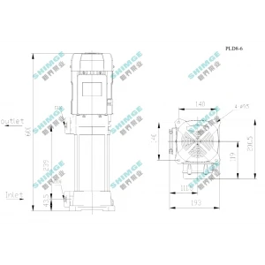 PL8-6 SHIMGE 380В ц/біжний багатоступ. вертик. (2,2 кВт, Нmax=77(46)м, Qmax=166(133)л/хв {1}