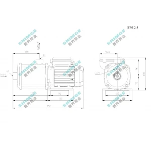 BWI 2-5/0.55 SHIMGE 220В ц/біжний багатоступ. нерж (0,55 кВт, Нmax=43(39)м, Qmax=67(34)л/хв {1}