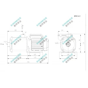 BWI 4-5/1 SHIMGE 220В ц/біжний багатоступ. нерж (1 кВт, Нmax=47(40)м, Qmax=100(67)л/хв {1}