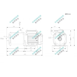 BWI 4-6/1.3 SHIMGE 220В ц/біжний багатоступ. нерж (1,3 кВт, Нmax=57(49)м, Qmax=100(67)л/хв {1}