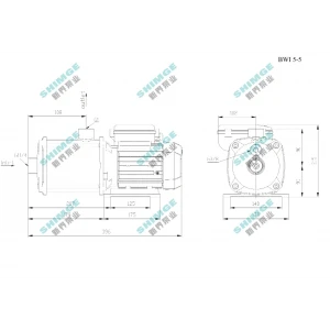 BWI 5-5/1 SHIMGE 380В ц/біжний багатоступ. нерж (1 кВт, Нmax=47(35)м, Qmax=100(83)л/хв {1}