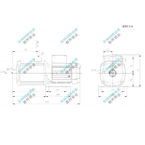 BWI 5-4/0.75 SHIMGE 380В ц/біжний багатоступ. нерж (0,75 кВт, Нmax=38(27)м, Qmax=100(83)л/хв {1}