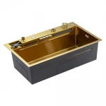 GS 7547-13 мийка PROFI 750*470 змішувач+сифон+ коланд.+дозатор+омивач склянк. (GOLD) {1/1}