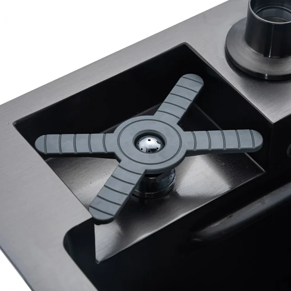 GS 7547-19 мийка PROFI 750*470 змішувач+сифон+ коланд.+дозатор+омивач склянк. (збройва сталь) {1/1}