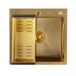 GS 5050-3 мийка 500*500 нерж. сталь  SUS 201 сифон+коландер (ЗОЛОТО PVD покрит.) {1/1}