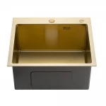 GS 5050-3 мийка 500*500 нерж. сталь  SUS 201 сифон+коландер (ЗОЛОТО PVD покрит.) {1/1}