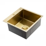 GS 5050-3 мийка 500*500 нерж. сталь  SUS 201 сифон+коландер (ЗОЛОТО PVD покрит.) {1/1}