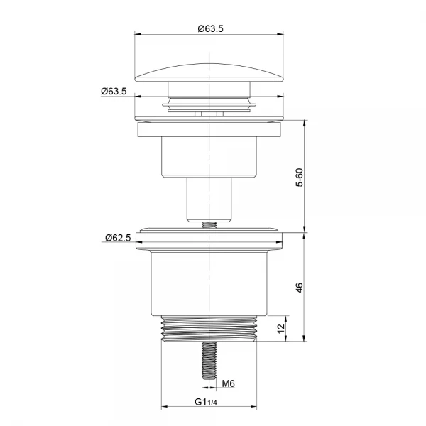 Донний клапан FRAP F62-4 автоматичний для раковини 1 1/4