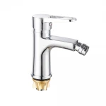 Смеситель для биде WEZER VRL210-01 однорычажный литой хромированный крепление гайкой Ø35