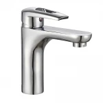 Смеситель для умывальника WEZER VRL113-03 однорычажный литой излив сплав крепление шпилькой диаметр 35 мм хромированный