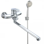 Смеситель для ванны WEZER VRL713-04 однорычажный с длинным поворотным изливом хромированный сплав Ø35