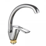 Смеситель для кухни WEZER VRL412-05 однорычажный с поворотным изливом хромированный крепление гайкой Ø40