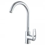 Смеситель для кухни WEZER VRL413-03 однорычажный с поворотным изливом хромированный крепление гайкой Ø35