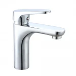 Смеситель для умывальника WEZER VRL115-07 однорычажный литой излив сплав крепление шпилькой хром диаметр 35 мм