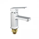 Смеситель для умывальника WEZER VRL116-08 однорычажный литой излив хром крепление гайкой Ø35