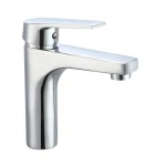 Смеситель для умывальника WEZER VRL117-10 однорычажный литой излив сплав крепление шпилькой хром Ø35