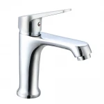 Смеситель для умывальника WEZER VRL118-02 однорычажный литой излив сплав крепление гайкой Ø35 хром