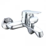 Смеситель для ванны WEZER VRL314-02 однорычажный с коротким литым изливом хромированный сплав Ø35