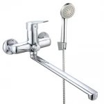 Змішувач для ванни WEZER VRL716-02 одноважільний з довгим поворотним виливом хромований сплав діаметр 35 мм