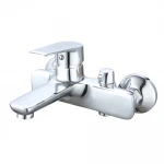 Смеситель для ванны WEZER VRL315-10 однорычажный с коротким литым изливом хромированный сплав Ø35