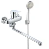 Смеситель для ванны WEZER VRL611-10 однорычажный с длинным поворотным изливом хромированный