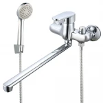 Смеситель для ванны WEZER VRL810-11 однорычажный с длинным поворотным изливом хромированный