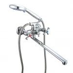 Смеситель для ванны WEZER VRL720-12 двухвентильный с длинным поворотным изливом хромированный