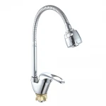 Смеситель для кухни WEZER VRL423-13 однорычажный с рефлекторным гусаком крепление гайкой Ø40 хром