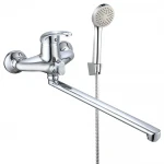 Смеситель для ванны WEZER VRL723-13 однорычажный с длинным поворотным изливом хромированный сплав Ø40