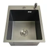 Мойка кухонная ITAL ID 4050-MGR одинарная 400x500x215 мм PVD Graphite Matte с сифоном, дозатором и корзиной