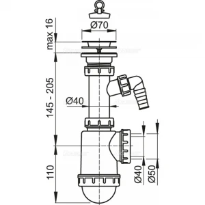 Сифон ALCA PLAST A441Р 1 1/2