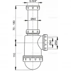 Сифон для умывальника ALCA PLAST A443 1 1/2
