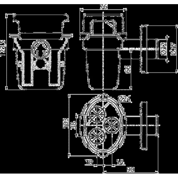 Сифон для збору конденсату ALCA PLAST AKS5 на 3 джерела