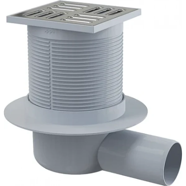 Трап для душу ALCA PLAST APV31 105*105/50 бічний з нержавіючої сталі з гідрозатвором SMART