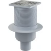 Трап для душу ALCA PLAST APV32 105*105/50 нержавіюча сталь прямий з гідрозатвором SMART