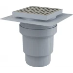 Трап для душу ALCA PLAST APV13 150x150/110 мм з нержавіючої сталі з прямим випуском