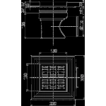 Трап для душу ALCA PLAST APV12 150x150 мм з нержавіючої сталі з боковим відводом 110 мм