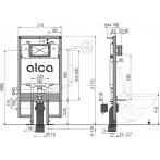 Інсталяція для гіпсокартону ALCA PLAST AM1101/1200 SLIMBOX для сифонів та трапів