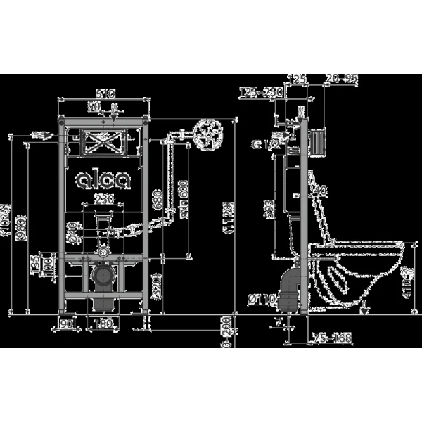 Інсталяція для гіпсокартону ALCA PLAST AM101/1120 для сифонів та трапів