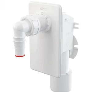 APS4 Сифон для пральної машинки білий під штукатурку  {40}