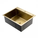 GS 6050-3 мийка 600*500 нерж. сталь  SUS 201 сифон+коландер (ЗОЛОТО PVD покрит.