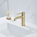 G1006-3 умивальник одноваж. кругл. вилив лат. гайка Ø35(сатин золотий {8/1}