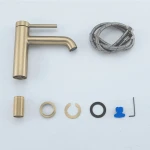 G1006-3 умивальник одноваж. кругл. вилив лат. гайка Ø35(сатин золотий {8/1}