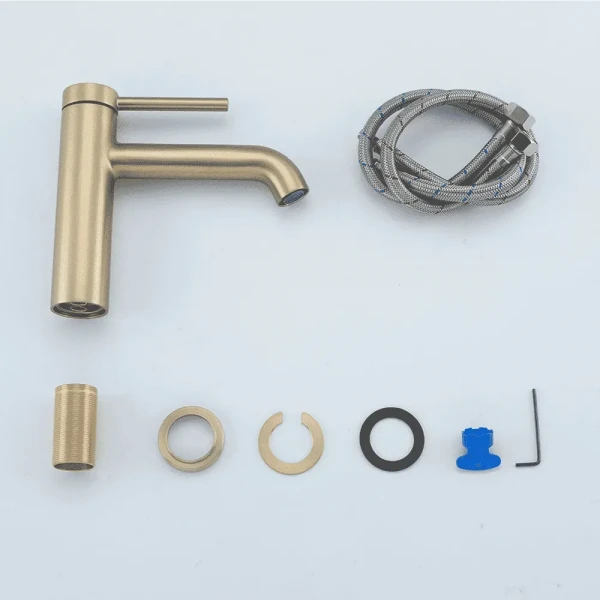 G1006-3 умивальник одноваж. кругл. вилив лат. гайка Ø35(сатин золотий {8/1}