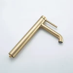 G1006-23 умивальник високий одноваж.кругл. вилив  лат. гайка Ø35( сатин золотий) {8/1}