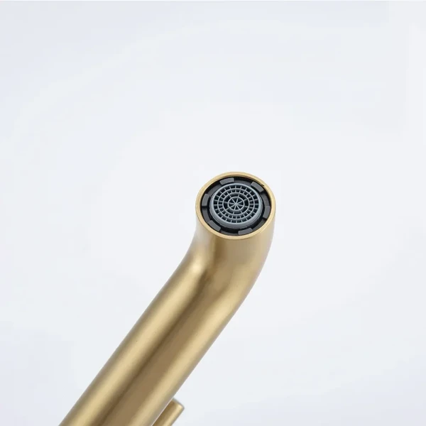 G1006-23 умивальник високий одноваж.кругл. вилив  лат. гайка Ø35( сатин золотий) {8/1}