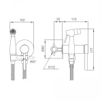 G7206-3 душ гігієн. вбуд. одноваж. лат. Ø35 (сатин золотий) {8/1}