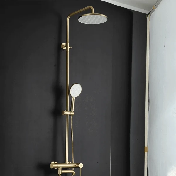 G2406-3 душ. система 3х функц. одноваж. лат. Ø35 (сатин золотий) {3/1}
