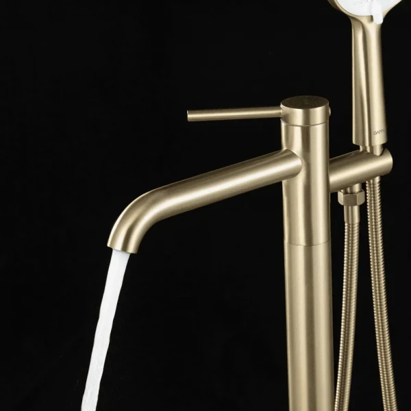 G3006-3 ванна підлоговий одноваж. лит. вилив лат. Ø35 (сатин золотий) {3/1}